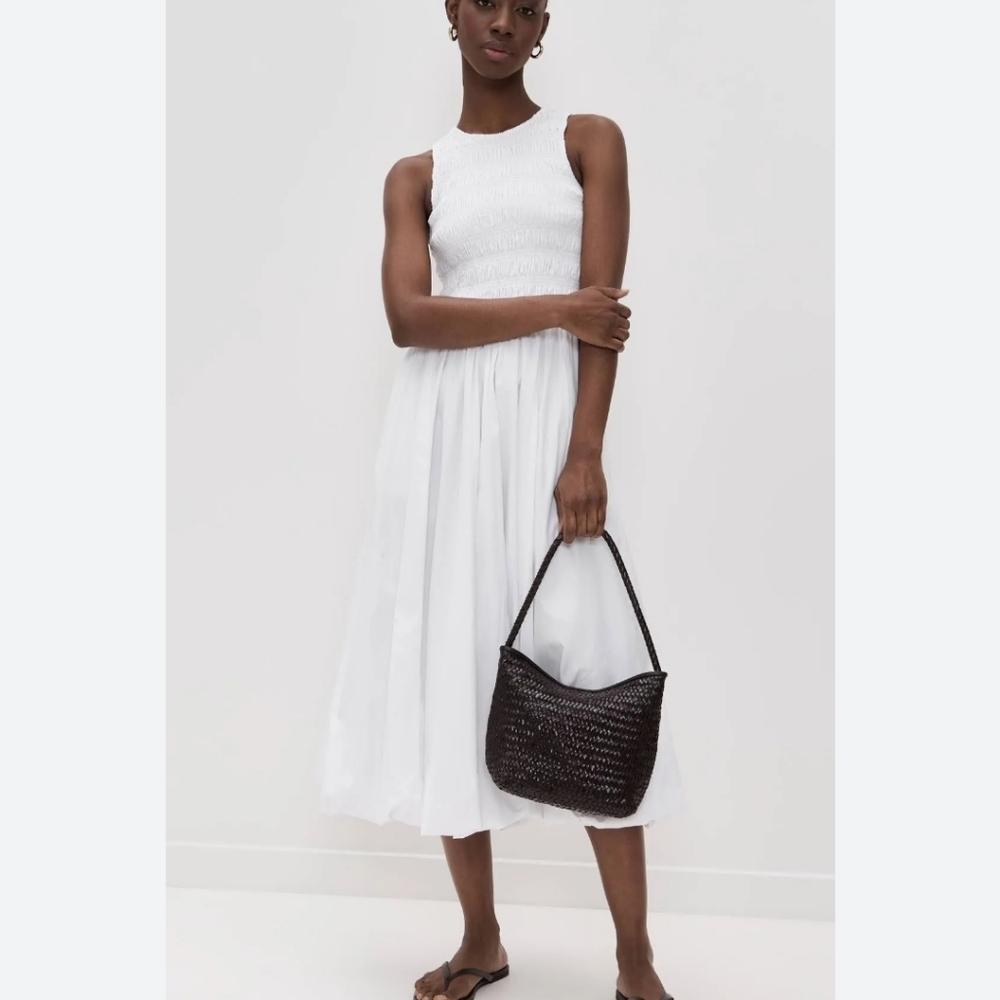 Madewell Crisp White Sleeveless Midi Dress